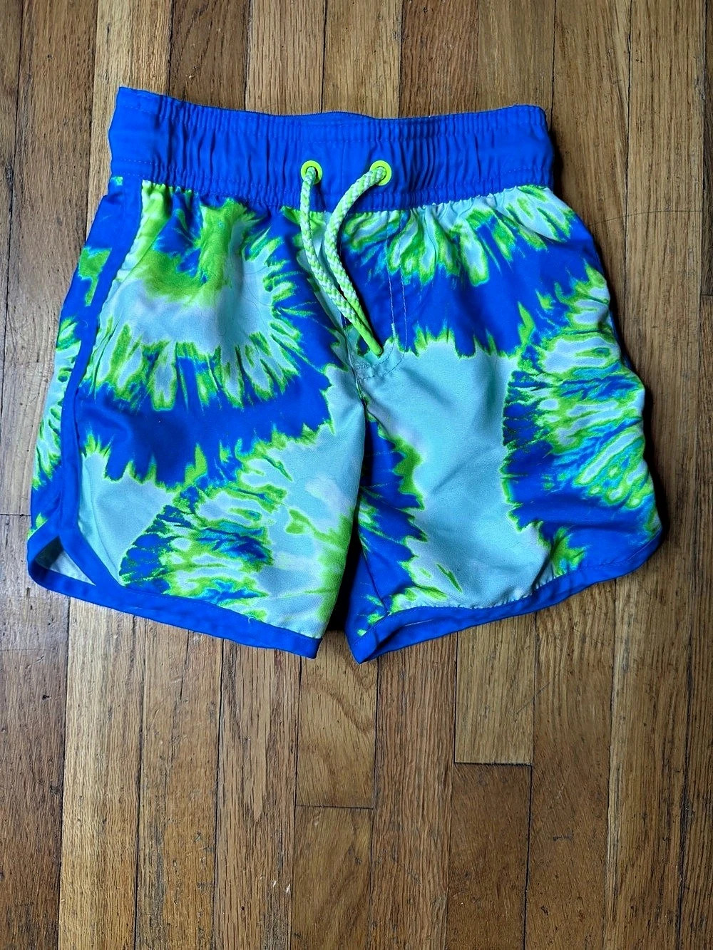 Cat & Jack Boys Tie-Dye 2T Swim Trunks Blue & Green